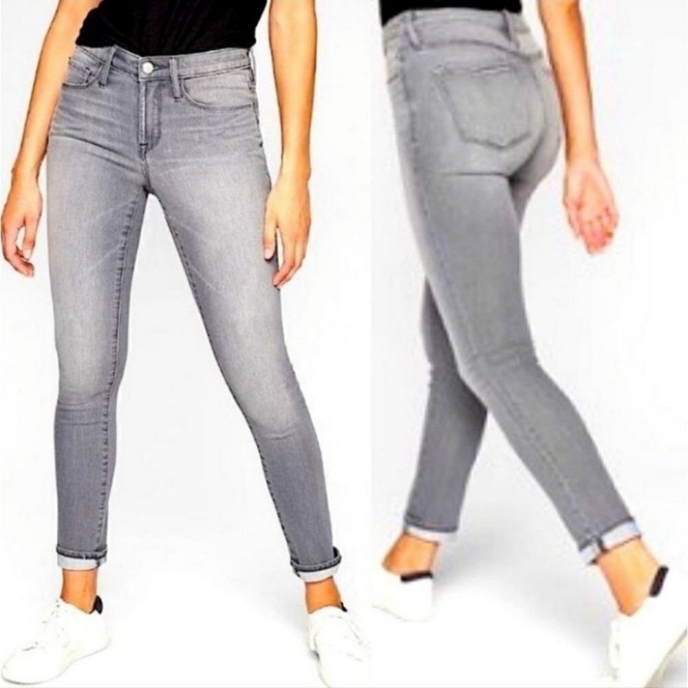 Athleta Sculptek Skinny Jeans Gray Sz 2